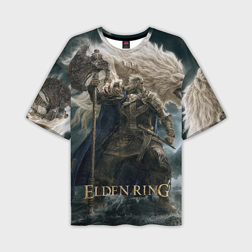 Мужская футболка оверсайз Годфри и лев Elden Ring / 3D-принт – фото 1