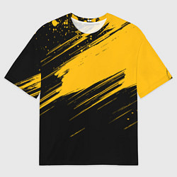 Футболка оверсайз мужская Black and yellow grunge, цвет: 3D-принт