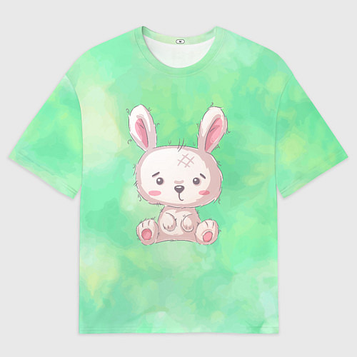 Мужская футболка оверсайз Милый маленький зайчик / 3D-принт – фото 1