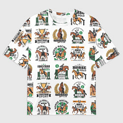 Мужская футболка оверсайз Конный спорт Паттерн