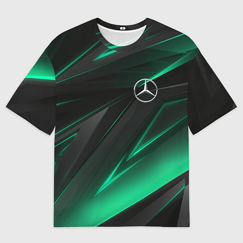 Мужская футболка оверсайз MERCEDES-BENZ AMG NEON STRIPES PETRONAS / 3D-принт – фото 1