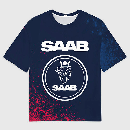 Мужская футболка оверсайз SAAB - Краска / 3D-принт – фото 1