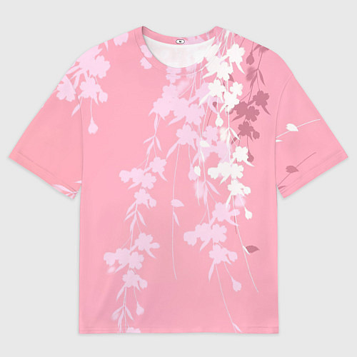 Мужская футболка оверсайз Цветущая ива / 3D-принт – фото 1