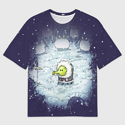 Мужская футболка оверсайз Doodle with angry penguins