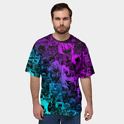 Футболка оверсайз мужская AHEGAO NEON GIRL НЕОНОВЫЙ АХЕГАО, цвет: 3D-принт — фото 2