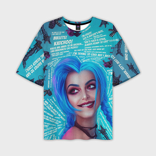 Мужская футболка оверсайз БЕЗУМНАЯ ДЖИНКС CRAZY JINX / 3D-принт – фото 1