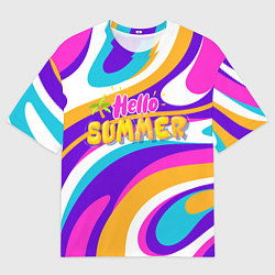 Мужская футболка оверсайз Привет Лето 3d Hello Summer