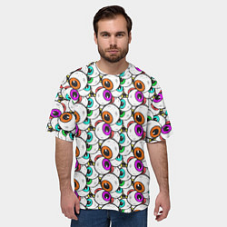 Футболка оверсайз мужская Глаза разноцветные, цвет: 3D-принт — фото 2