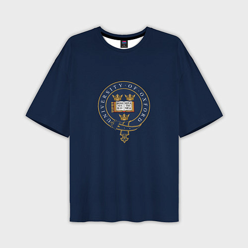 Мужская футболка оверсайз Oxford - эмблема университета / 3D-принт – фото 1