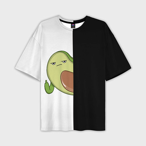 Мужская футболка оверсайз Злой авокадик / 3D-принт – фото 1