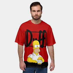 Футболка оверсайз мужская Гомер и пиво Симпсоны Simpsons, цвет: 3D-принт — фото 2