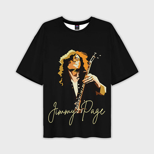 Мужская футболка оверсайз Led Zeppelin Лед Зеппелин Jimmy Page / 3D-принт – фото 1