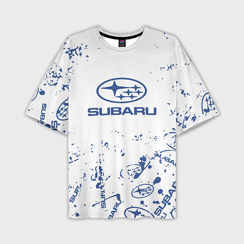 Мужская футболка оверсайз Subaru брызги / 3D-принт – фото 1