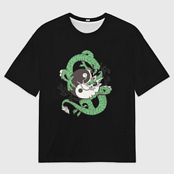 Футболка оверсайз мужская Зеленый dragoon, цвет: 3D-принт