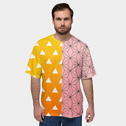 Футболка оверсайз мужская ЗЕНИТЦУ НЕЗУКО КЛИНОК РАССЕКАЮЩИЙ ДЕМОНОВ, цвет: 3D-принт — фото 2