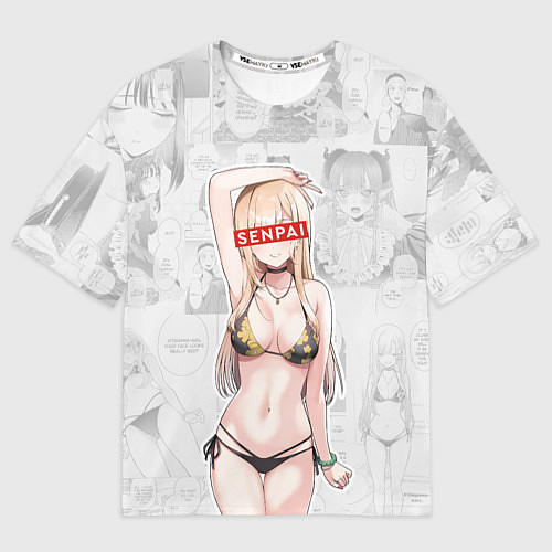 Мужская футболка оверсайз Senpai Kitagawa Manga / 3D-принт – фото 1