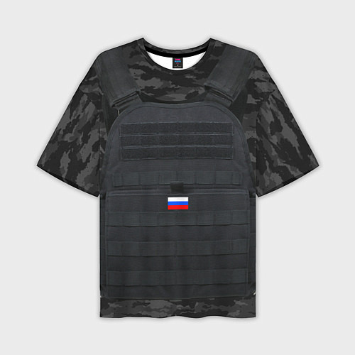 Мужская футболка оверсайз Бронежилет: Армия России / 3D-принт – фото 1