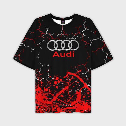 Мужская футболка оверсайз AUDI АУДИ брызги / 3D-принт – фото 1