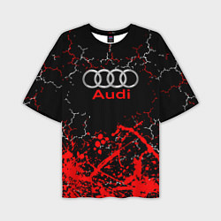 Футболка оверсайз мужская AUDI АУДИ брызги, цвет: 3D-принт