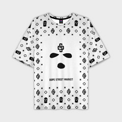 Футболка оверсайз мужская Узор White Phantom Ski Mask Dope Street Market, цвет: 3D-принт