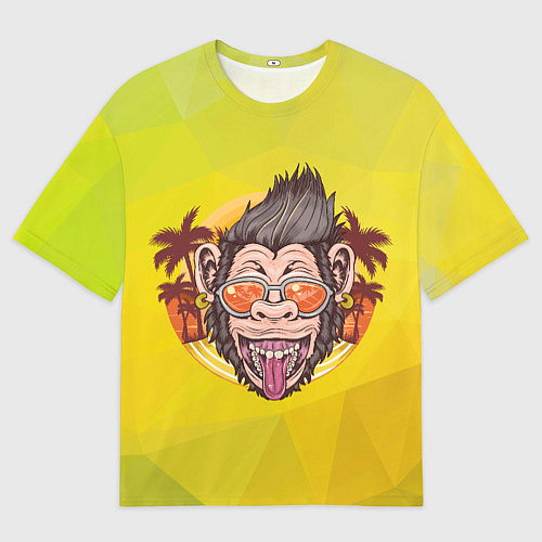 Мужская футболка оверсайз Обезьяна и очки / 3D-принт – фото 1