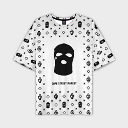 Мужская футболка оверсайз Узор White Ski Mask Dope Street Market