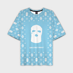 Футболка оверсайз мужская Узор Sky Blue Ski Mask Dope Street Market, цвет: 3D-принт
