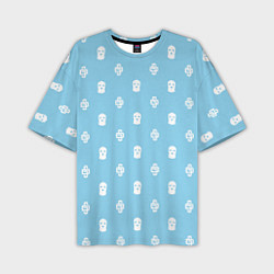 Мужская футболка оверсайз Узор Mono Sky Blue Dope Camo Dope Street Market