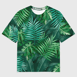 Футболка оверсайз мужская Tropical plants pattern, цвет: 3D-принт
