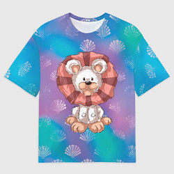 Футболка оверсайз мужская Маленький львенок, цвет: 3D-принт