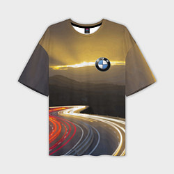 Футболка оверсайз мужская BMW Night route, цвет: 3D-принт