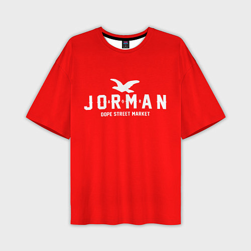 Мужская футболка оверсайз Узор Red Jorman Air Dope Street Market / 3D-принт – фото 1