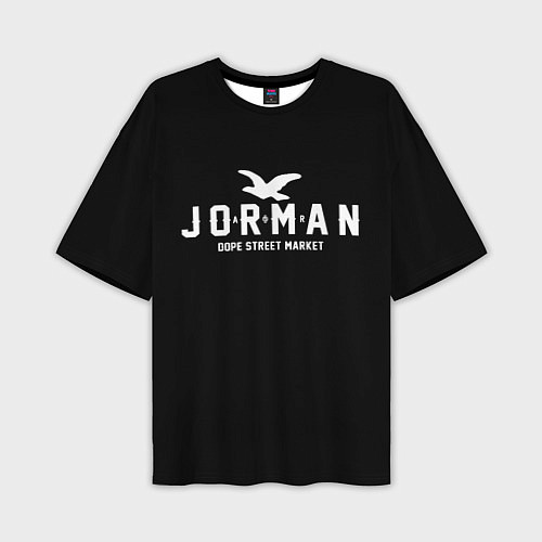 Мужская футболка оверсайз Узор Black Jorman Air Dope Street Market / 3D-принт – фото 1
