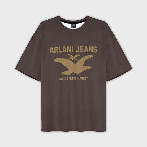 Мужская футболка оверсайз Узор Brown Orlani Jeans Dope Street Market / 3D-принт – фото 1