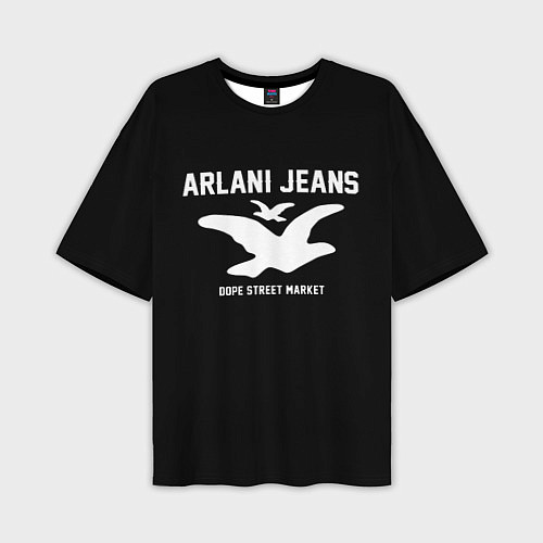 Мужская футболка оверсайз Узор Black Orlani Jeans Dope Street Market / 3D-принт – фото 1