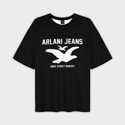 Мужская футболка оверсайз Узор Black Orlani Jeans Dope Street Market