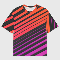 Футболка оверсайз мужская Линии градиентGradient Polygon Lines, цвет: 3D-принт