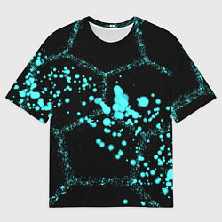 Мужская футболка оверсайз Соты - брызги красок