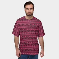 Футболка оверсайз мужская Узор - Котики, цвет: 3D-принт — фото 2