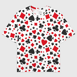 Футболка оверсайз мужская Картёжные Масти, цвет: 3D-принт