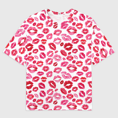 Мужская футболка оверсайз Поцелуи Губы / 3D-принт – фото 1