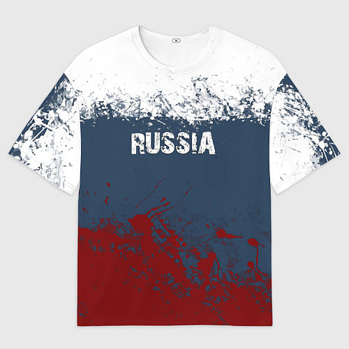 Мужская футболка оверсайз Россия - краски / 3D-принт – фото 1