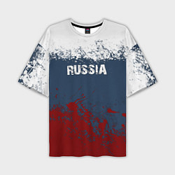 Мужская футболка оверсайз Россия - краски