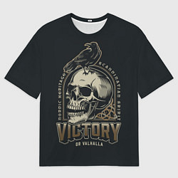Футболка оверсайз мужская Вальхалла Ворон, цвет: 3D-принт
