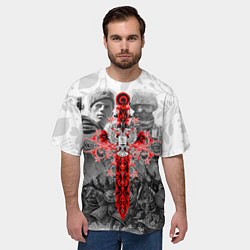 Футболка оверсайз мужская Меч-герб 2022, цвет: 3D-принт — фото 2