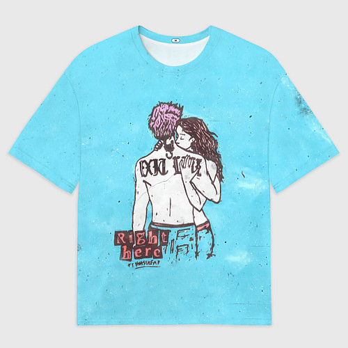 Мужская футболка оверсайз Lil Peep Right Here / 3D-принт – фото 1
