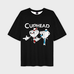 Мужская футболка оверсайз Cuphead грозные ребята из Криминального чтива