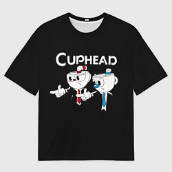 Мужская футболка оверсайз Cuphead грозные ребята из Криминального чтива