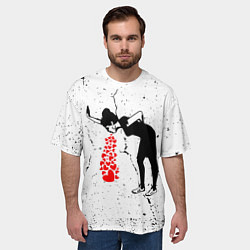 Футболка оверсайз мужская Banksy - Бэнкси больная любовь, цвет: 3D-принт — фото 2