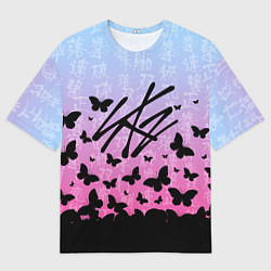 Мужская футболка оверсайз Stray Kids Бабочки